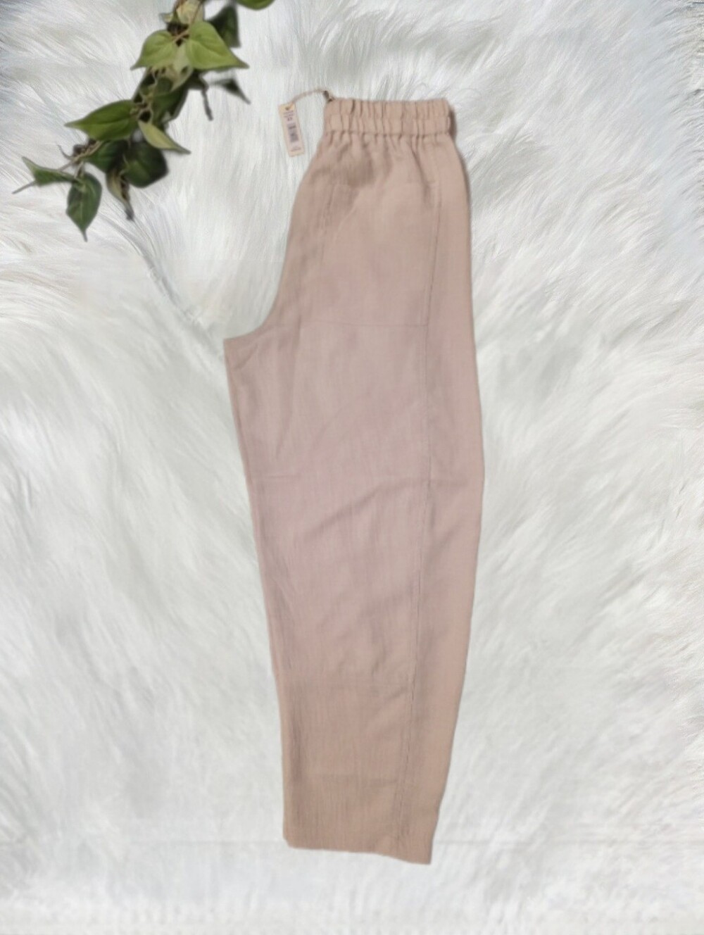 Max Studio Cream Wide-Leg Elastic Waist Pants - Picture 8 of 9